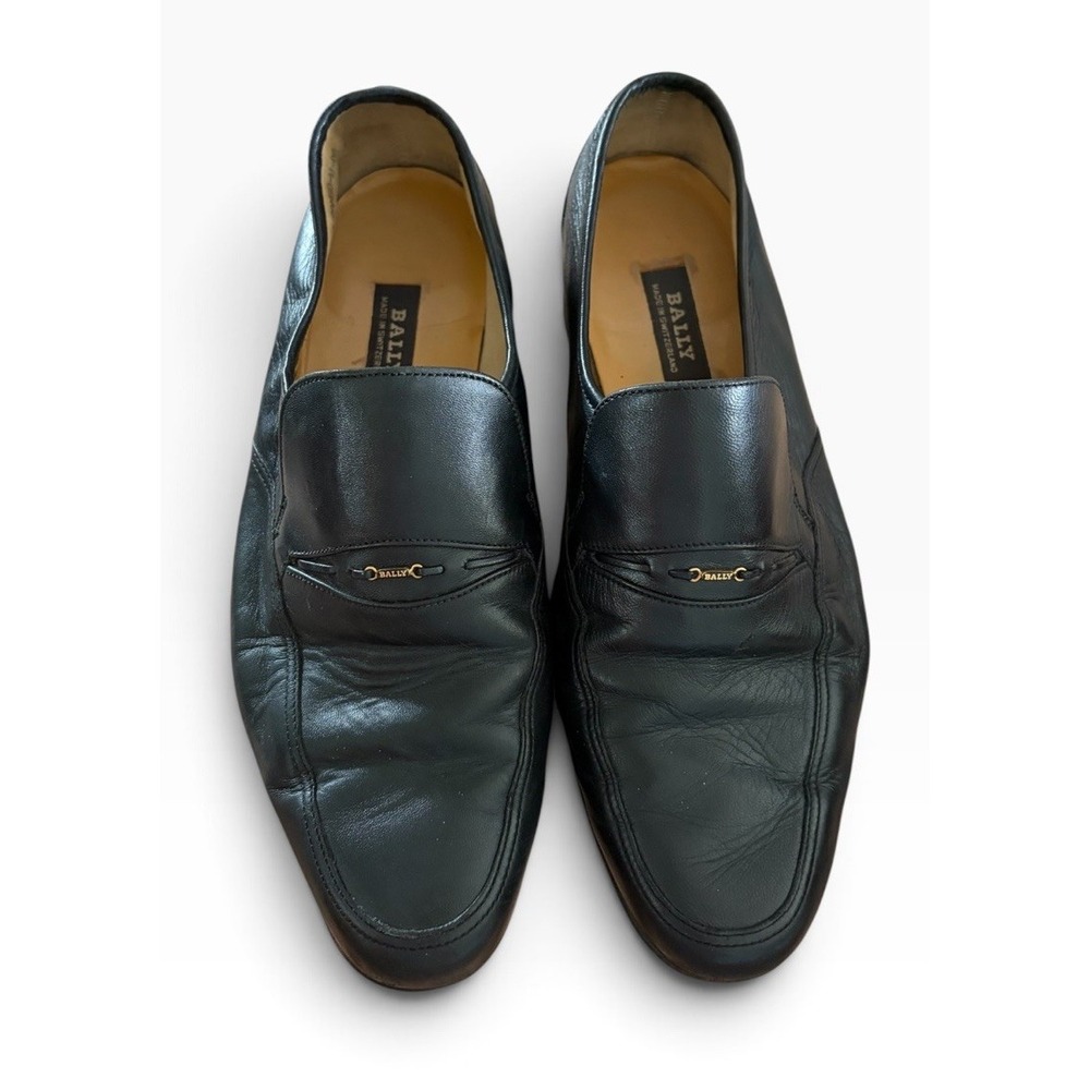 Bally Monk Strap Shoes Men's Size 9.5 EEE Black Leather Swiss Made Dress Shoes